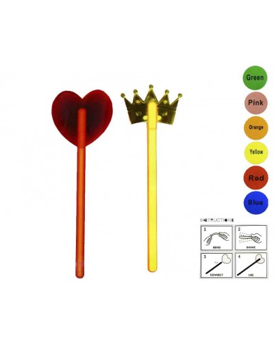 Игровой н-р GHCW  сердце, корона, светящиеся, 2 микс по 6 цветов, в пакете 28*12см