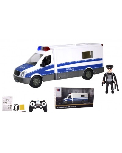 Машина аккум. р/у E672-003 полиция, свет, звук, фигурка, USB заряд, в кор. 33,2*11,4*13см