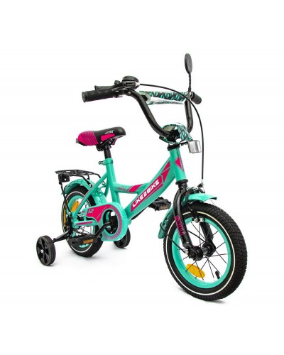 Велосипед детский 2-х колес.12’’ 211204 Like2bike Sky, бирюзовый, рама сталь, со звонком, руч.т