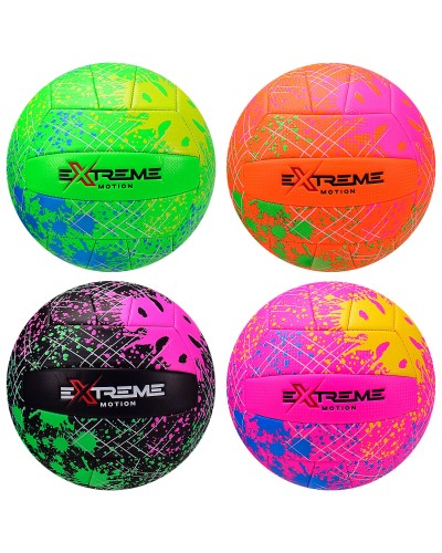 М’яч волейбол. арт.  VB2125 (30шт) Extreme Motion, PU, 280 грам, MIX 4 кольори, сітка+голка в компл.