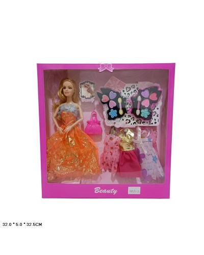 Лялька типу Барбі арт. 035A-2 сукні, косметика, сумочка, короб.32 * 5 * 32,5 см