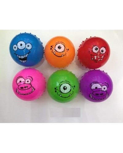 М’яч гумовий арт. RB20305 (500шт) з шипами, 9" 60 грамм, 6 кольорів