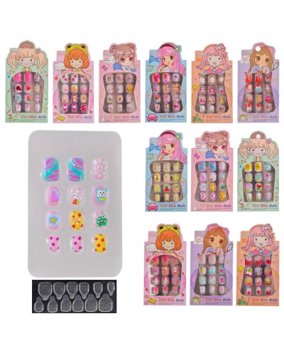 Аксесуари для дівчат арт. CN-112 (480шт) накладні нігті, 3Д (з обьемним малюнком), мікс видів, кратн
