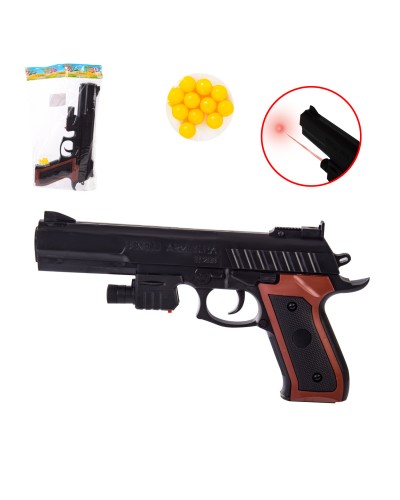 Іграшка пістолет P298+ (144шт/2) лазер, у пакеті – 17*19 см, розчин іграшки – 25 см