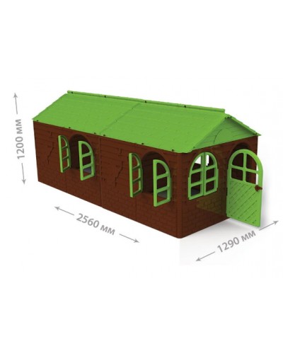 Детский игровой домик со шторками (большой) Doloni 02550/24 (Цвет Коричнево-зеленый)