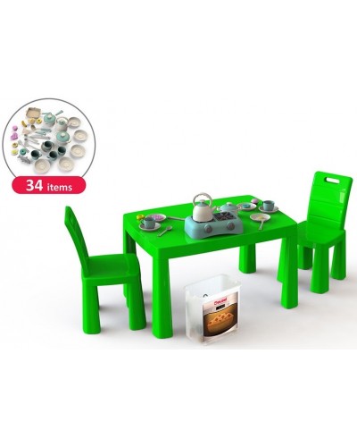 Ігровий набір Кухня дитяча 04670/2 (34 предмети, стіл та 2 стільця)