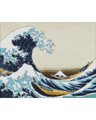 Набір з алмазною мозаїкою "Велика хвиля у Канагаві © Кацусіка Хокусайі" 40х50см