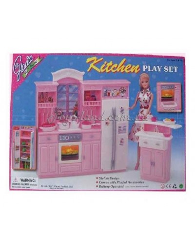 Кухня "Gloria" 24016 батар., холодильник, газплита, мойка, в кор.43*30*6см